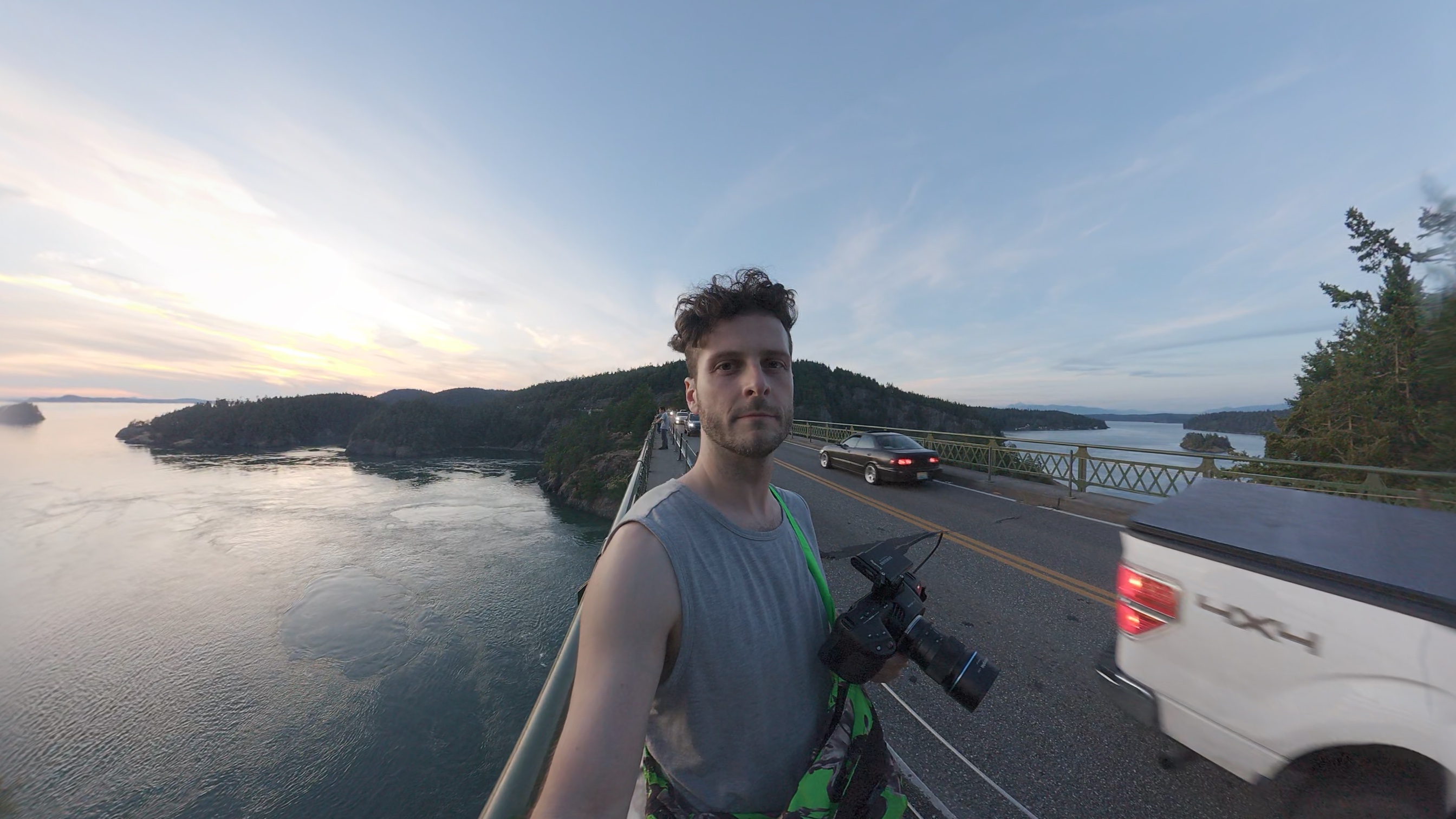 Steven Trueba on a bridge